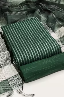 Green woven cotton salwar