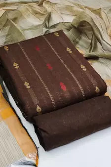 Brown woven cotton salwar