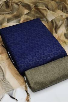 Blue woven cotton salwar
