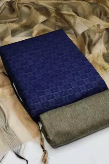 Blue woven cotton salwar
