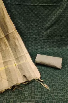 Green woven cotton salwar