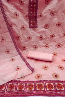 Pink embroidered cotton salwar