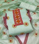 Green embroidered cotton salwar