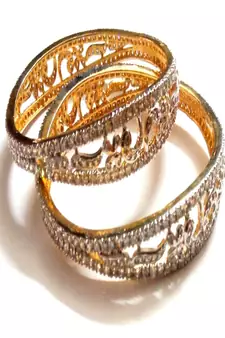 Runjhun CZ Designer AD Bracelet Bangle For Women And Girl Set of 2