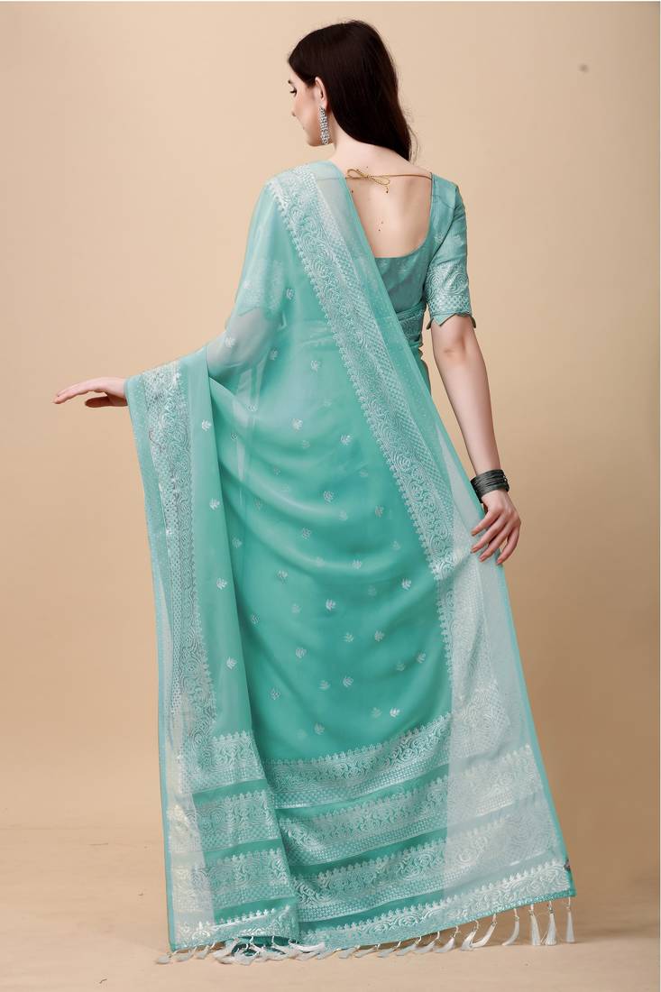 Beautiful Rich Latkan Pallu All Over Print The Saree