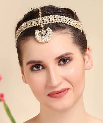 22KT Gold Plated Kundan Mathapatti 1