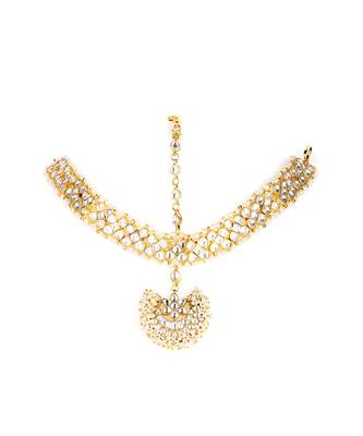 22KT Gold Plated Kundan Mathapatti 3