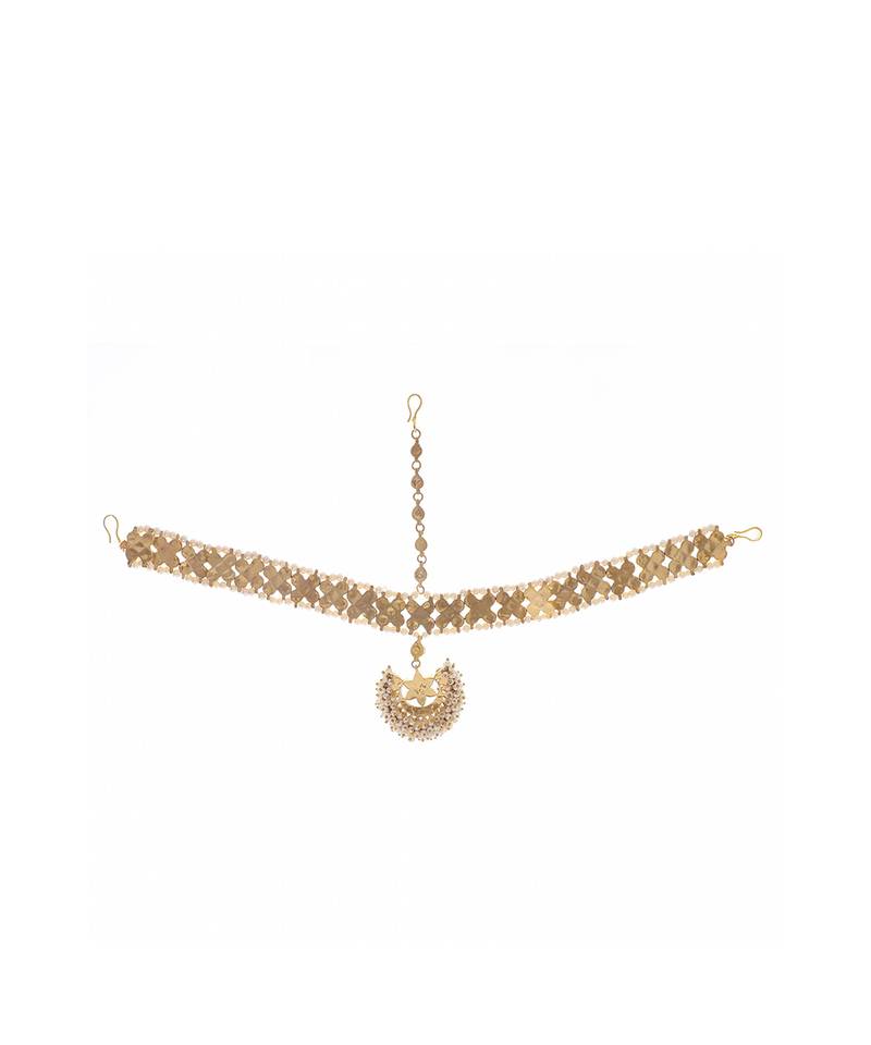 22KT Gold Plated Kundan Mathapatti