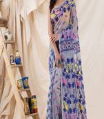 Traditional Ash Soft Dhakai Creeper Jamdani Saree Without Blouse