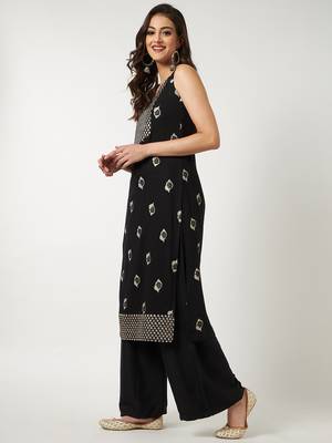 Black printed rayon ethnic-kurtis 2