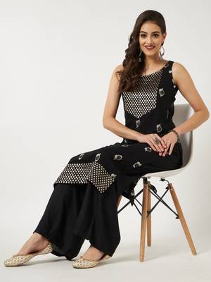 Black printed rayon ethnic-kurtis 5