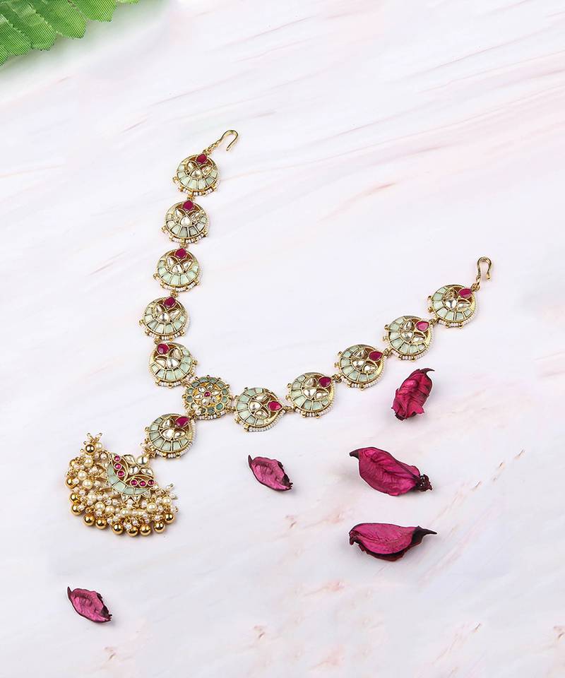 22KT Gold Plated Kundan Mathapatti