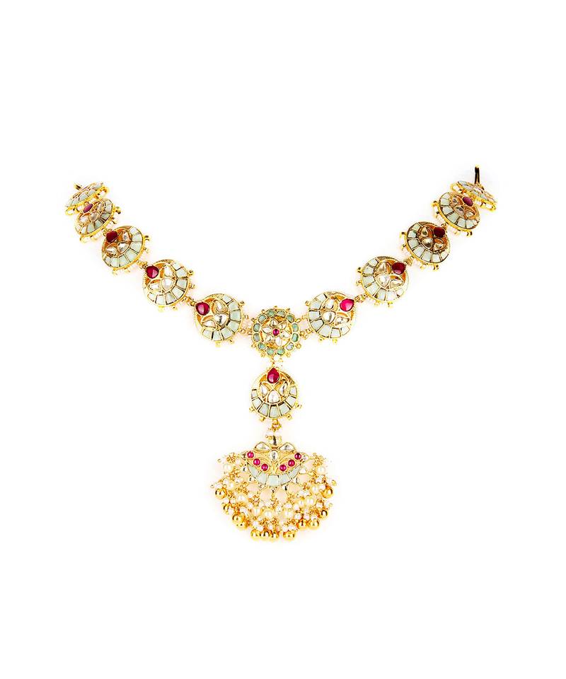 22KT Gold Plated Kundan Mathapatti