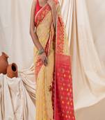 Traditional Tan Red Soft Dhakai Jamdani Saree Without Blouse