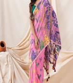 Traditional Pink Horse Soft Dhakai Jamdani Saree Without Blouse