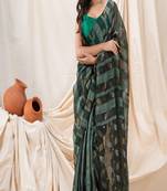 Traditional Dark Slate Grey Motka Silk Sequin Soft Jamdani Saree
