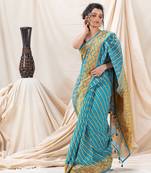 Traditional Sky Blue Korat Cotton Blend Soft Dhakai Jamdani Saree Without Blouse