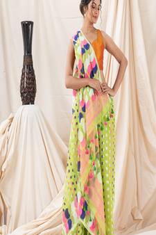 Traditional Lime Green Ball Soft Dhakai Jamdani Saree Without Blouse