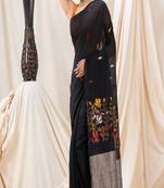 Traditional Black Soft Cotton Jamdani Saree