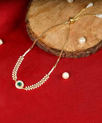 22KT Gold Plated Kundan Rakhi Bracelet 1
