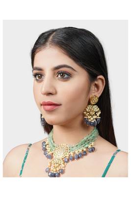Gold Plated Kundan Necklace Set 1