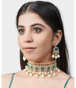 Gold Plated Kundan Necklace Set