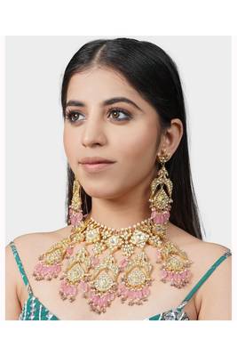 Gold Plated Kundan Necklace Set 1