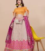 Maroon embroidered georgette saree with blouse