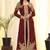 Maroon Embroidered Faux Georgette Salwar Up To 42" Size