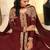 Maroon Embroidered Faux Georgette Salwar Up To 42" Size