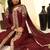 Maroon Embroidered Faux Georgette Salwar Up To 42" Size