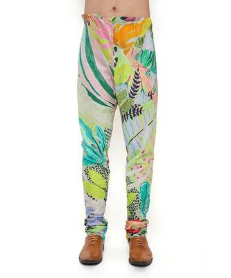 Monet Tropical Print Dupion Silk Bandi With Silkmul Kurta And Churidar 6