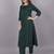Wlosea Fashion Rayon Slub Lace Green stitched Kurta Set