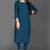 Wlosea Fashion Georgette Chiffon Chikan Embroidery Navy Blue stitched Only Kurti