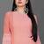 Wlosea Fashion Georgette Chiffon Chikan Embroidery Peach stitched Only Kurti