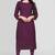 Wlosea Fashion Georgette Chiffon Chikan Embroidery Purple stitched Only Kurti