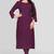 Wlosea Fashion Georgette Chiffon Chikan Embroidery Purple stitched Only Kurti
