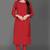 Wlosea Fashion Georgette Chiffon Chikan Embroidery Red stitched Only Kurti