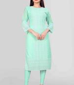 Wlosea Fashion Georgette Chiffon Chikan Embroidery Sky Blue stitched Only Kurti