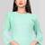 Wlosea Fashion Georgette Chiffon Chikan Embroidery Sky Blue stitched Only Kurti