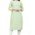 Wlosea Fashion Georgette Chiffon Chikan Embroidery Pista stitched Only Kurti