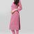 Wlosea Fashion Georgette Chiffon Chikankari Embroidery Onion Pink stitched Only Kurti