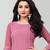 Wlosea Fashion Georgette Chiffon Chikankari Embroidery Onion Pink stitched Only Kurti