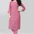 Wlosea Fashion Georgette Chiffon Chikankari Embroidery Onion Pink stitched Only Kurti