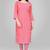 Wlosea Fashion Georgette Chiffon Chikankari Embroidery Pink stitched Only Kurti