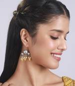 Yellow pearl earrings