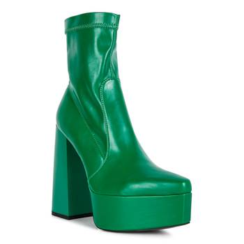 Green Whippers Patent Pu High Platform Ankle Boots 1