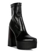 Black Whippers Patent Pu High Platform Ankle Boots