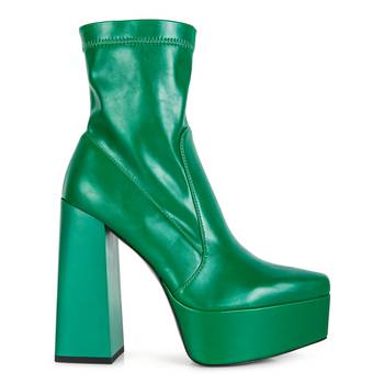 Green Whippers Patent Pu High Platform Ankle Boots 2