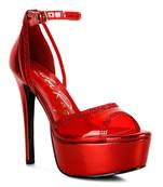 Red Cinderella Diamante Detail Stiletto Platform Sandals